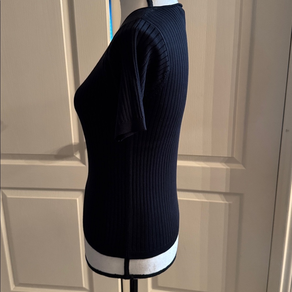 Black Ribbed Top - Size Small - Picture 3 of 11